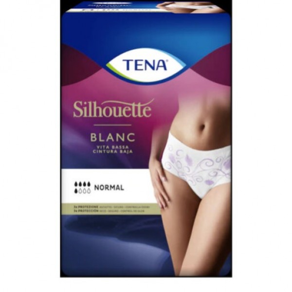 Tena Silhouette Blanco Cintura Baja T-m 12 Uds