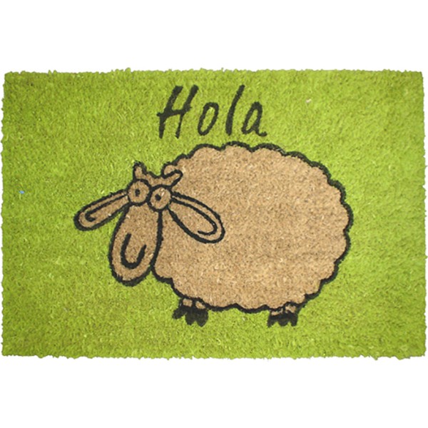 Felpudo de coco pintado diseño oveja, 60 x 40 cm