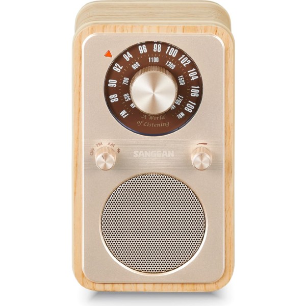 Sangean wr-9 fresno blanco / radio analógica de madera con am / fm / bluetooth